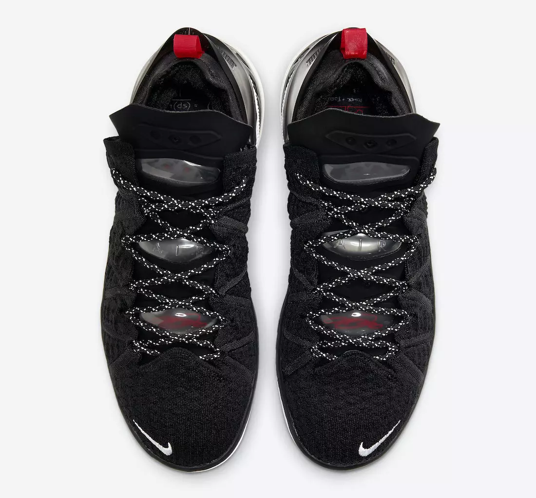 Nike LeBron 18 Black University Rød Hvit CQ9283-001 Utgivelsesdato