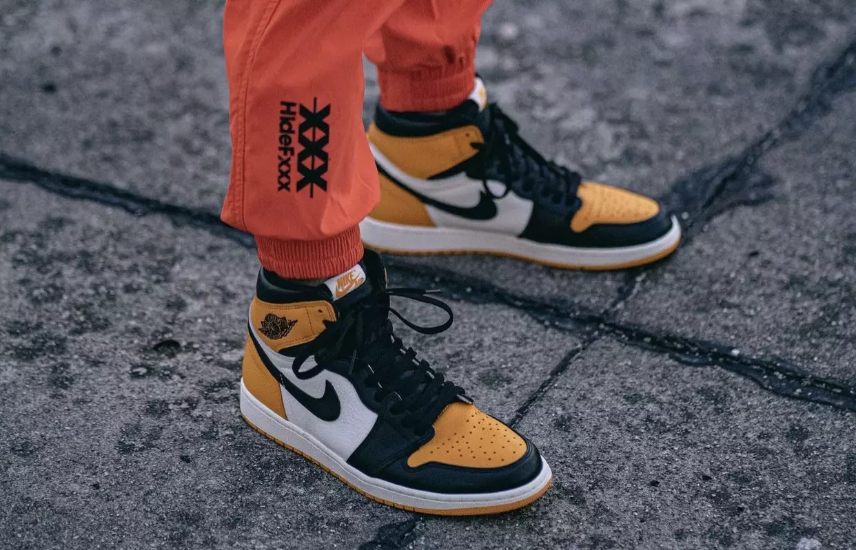 Air Jordan 1 Yellow Toe Taxi 555088-711 Dátum vydania na nohách