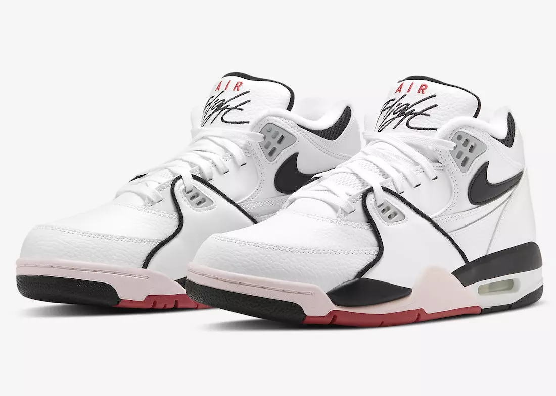 Nike Air Flight 89 Inarudi kwa Nyeupe, Nyeusi na Nyekundu