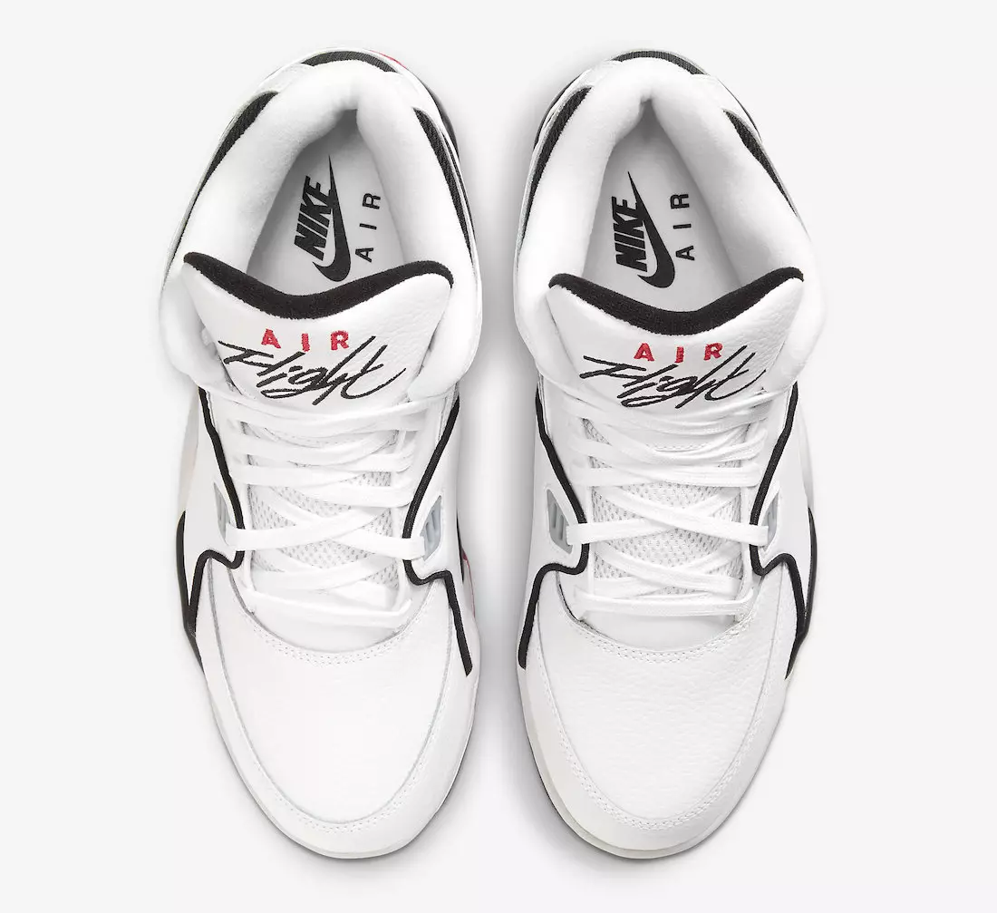 Nike Air Flight 89 White Black Light Smoke Grey University Red DB5918-100 Útgáfudagur