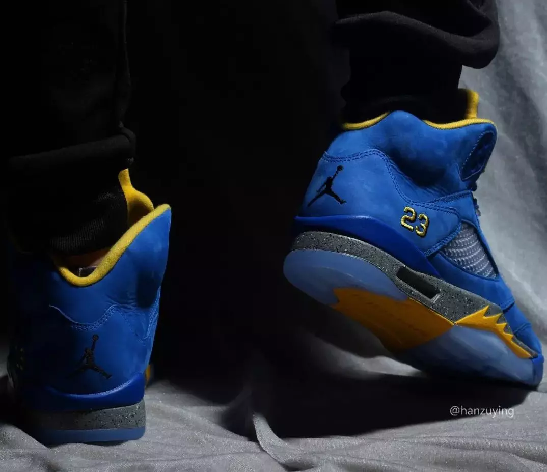 Датум на издавање Air Jordan 5 Retro JSP Laney CD2720-400 On-Feet