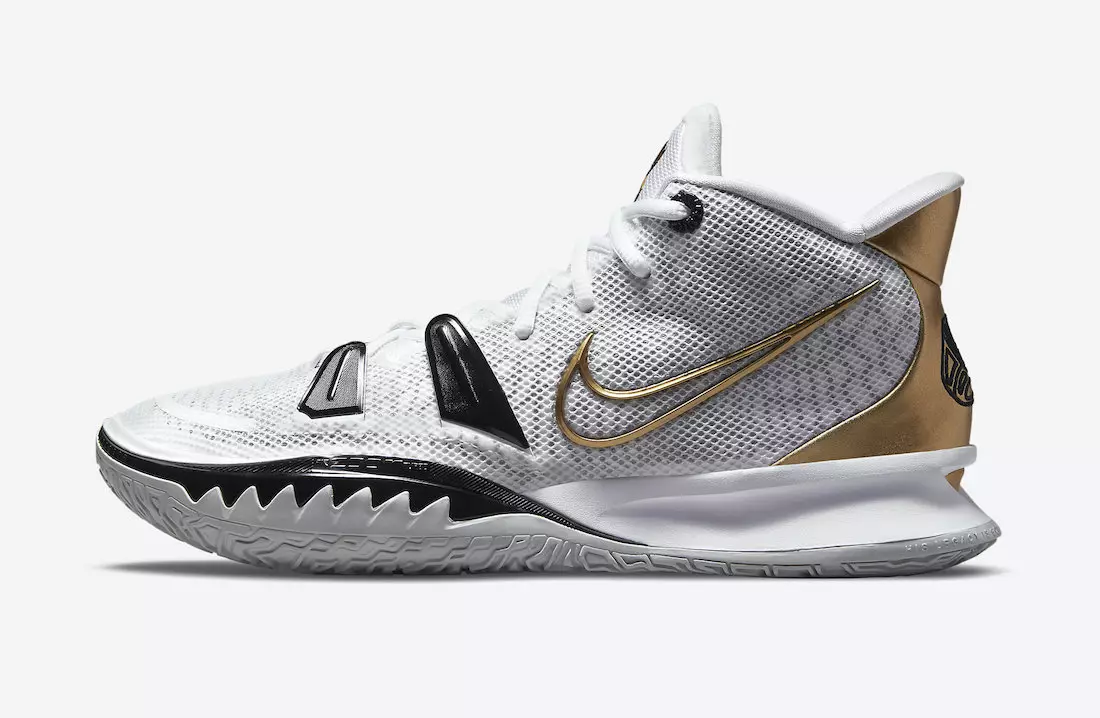 Nike Kyrie 7 Vit Svart Guld CQ9326-101 Utgivningsdatum