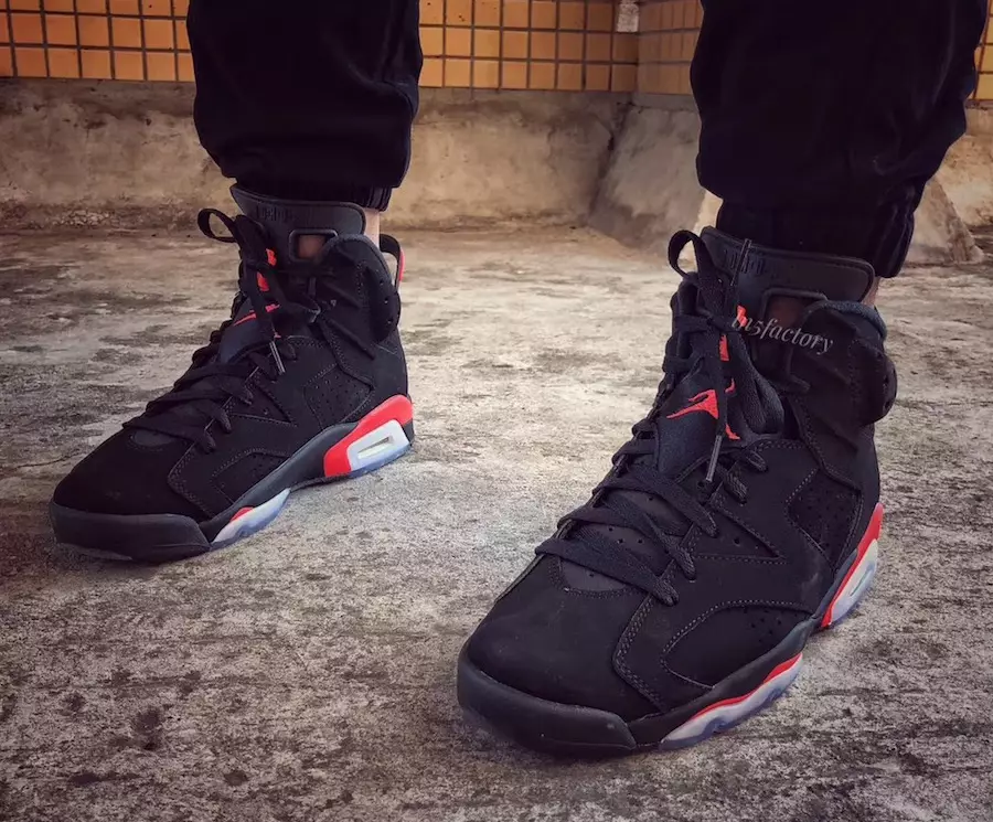 Air Jordan 6 שווארצע ינפרערעד 2019 רעטראָ 384664-060 מעלדונג טאָג