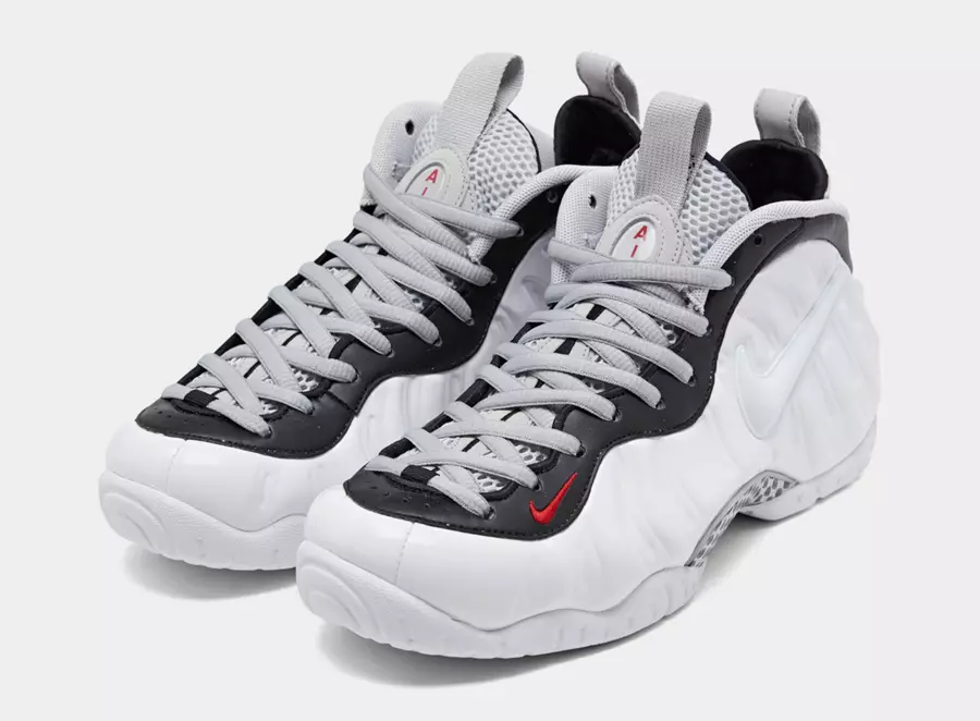 Nike Air Foamposite Pro White University أحمر أسود 624041-103 تاريخ الإصدار