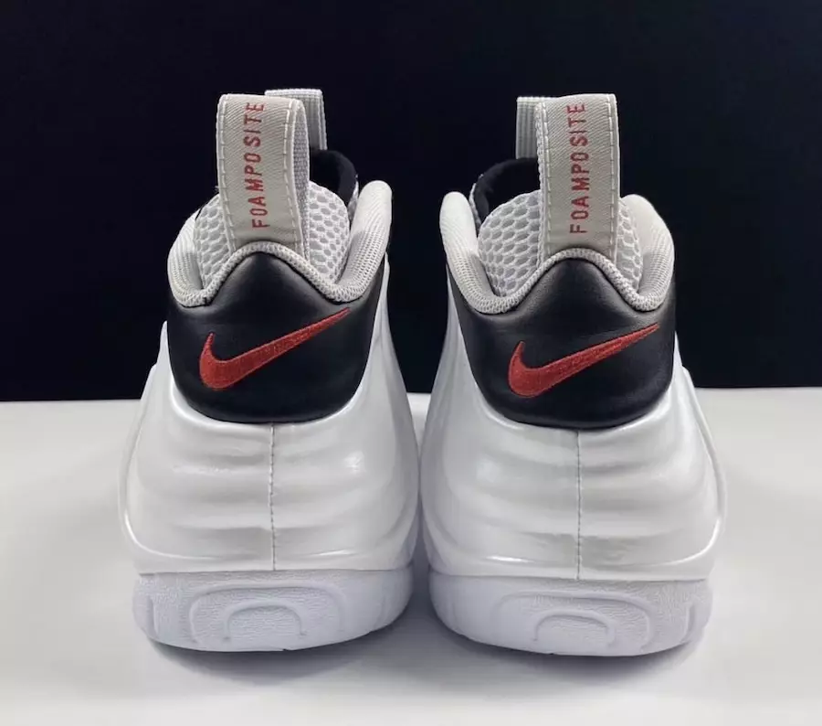 Nike Air Foamposite Pro White Black University အနီရောင် 624041-103 ဖြန့်ချိသည့်ရက်စွဲ