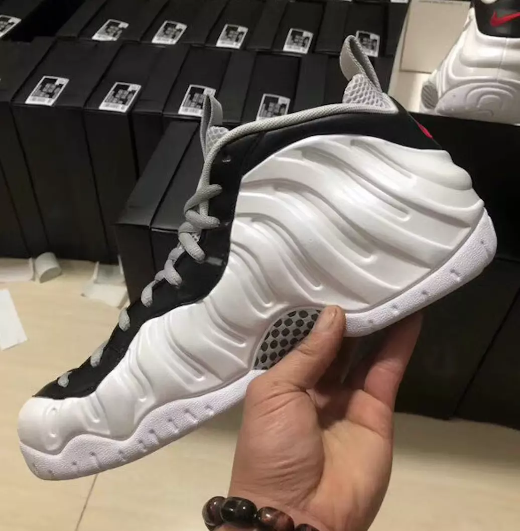 Nike Air Foamposite Pro White Black University Red 624041-103 מעלדונג טאָג