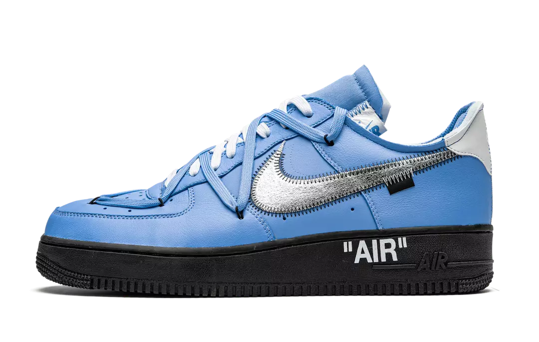 Mirada detallada de la mostra "MCA" d'Off-White x Nike Air Force 1