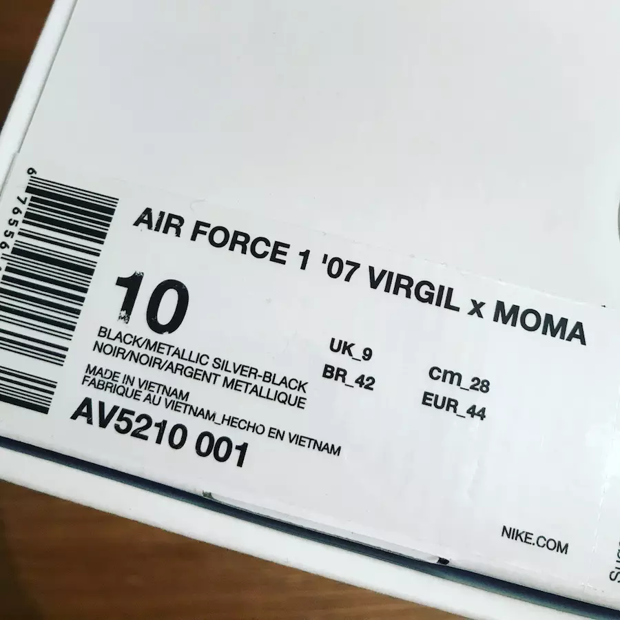 MoMA Virgil Nike Air Force 1'07 AV5210-001