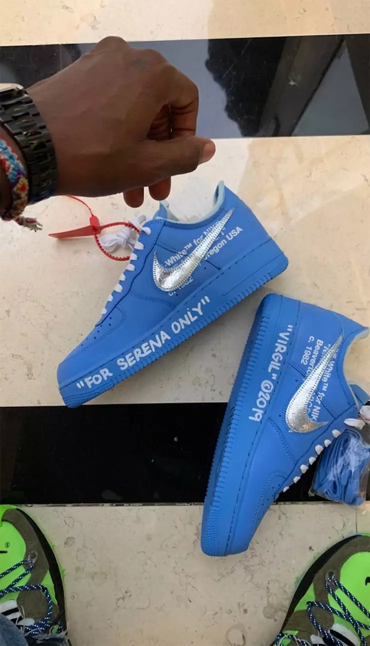 Off-White Nike Air Force 1 Low University Blue Serena Williams Дата на издаване