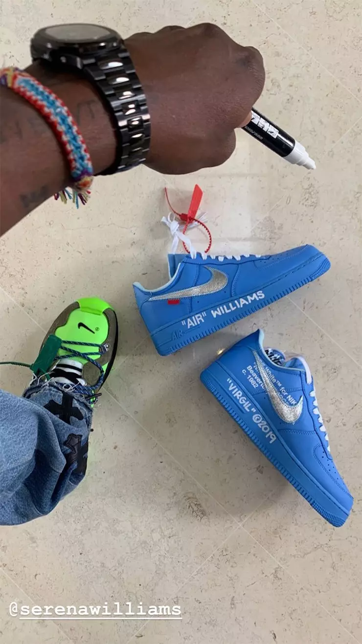 Esbranquiçado Nike Air Force 1 Low University Azul Serena Williams Data de lançamento