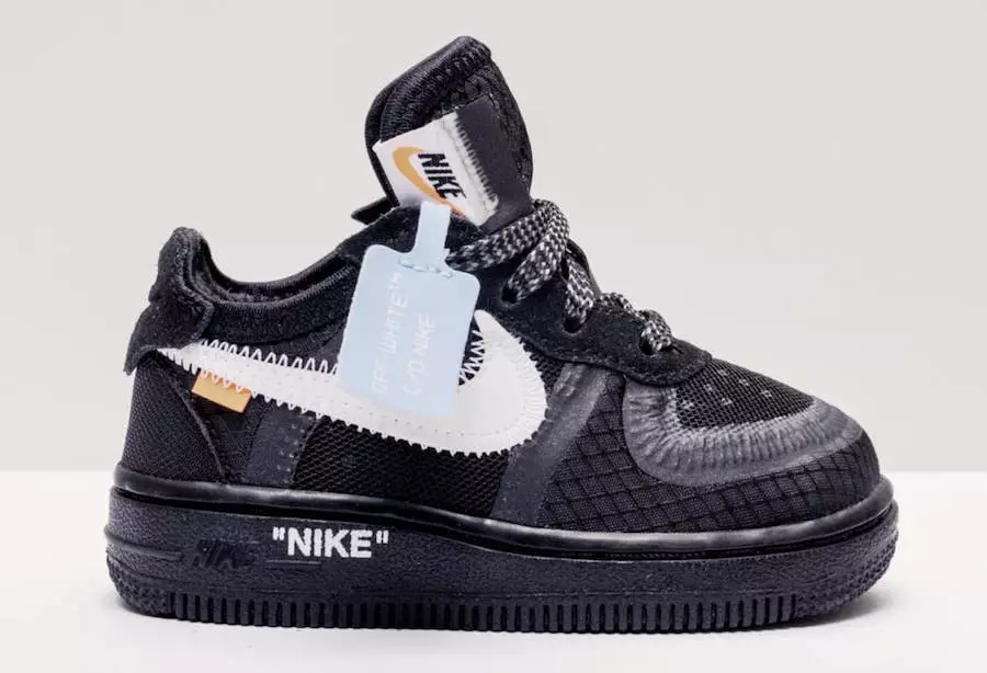 Off-White Nike Air Force 1 Kids בגודל שחור לבן תאריך יציאה