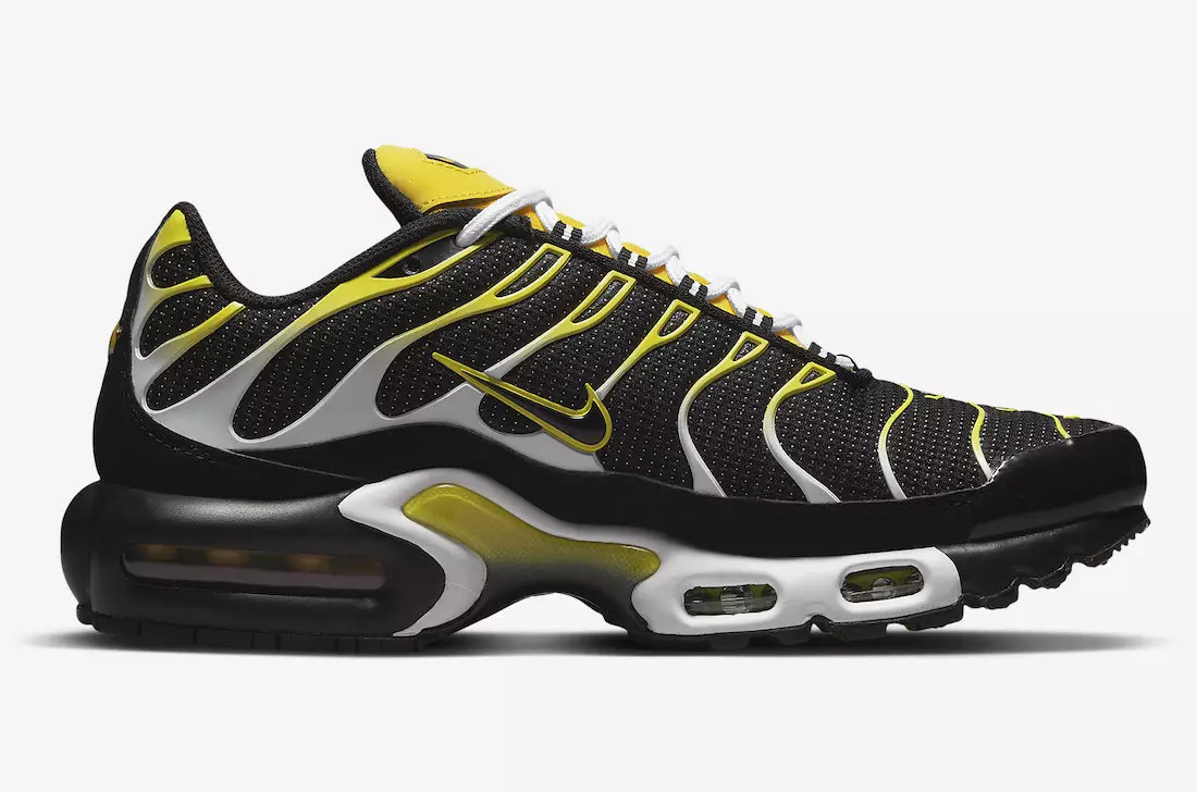 Nike Air Max Plus Preto Amarelo Branco DQ3983-001 Data de Lançamento