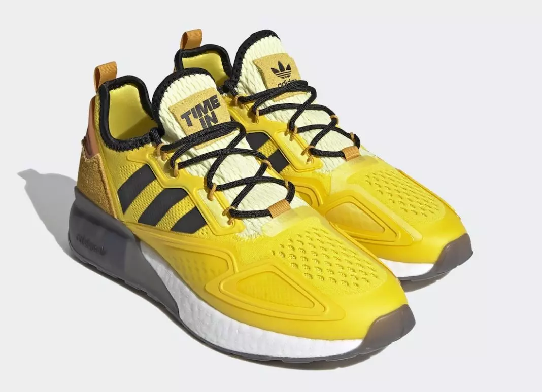 Ninja adidas ZX 2K Boost Yellow Legacy Gold FZ1882 מעלדונג טאָג