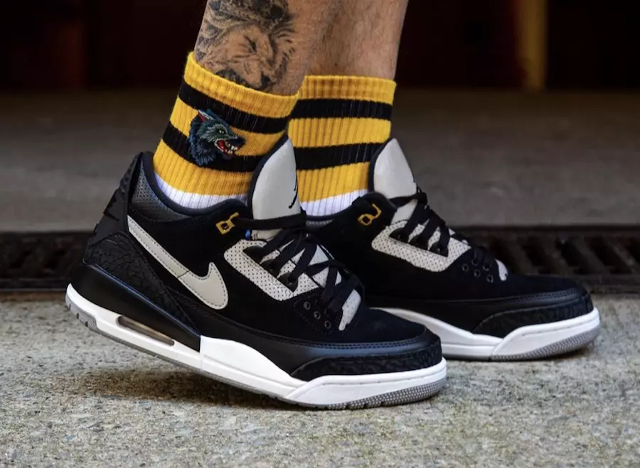 Air Jordan 3 Tinker Black Cement CK4348-007 2019 On-Feet Tanggal Rilis