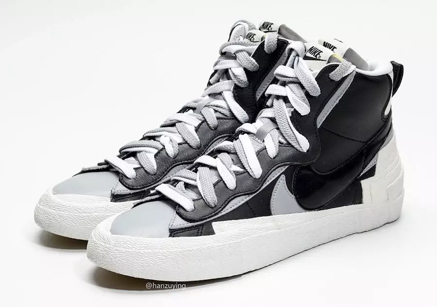 Sacai Nike Blazer Mid Black Grey White BV0062-002 Дата на издаване