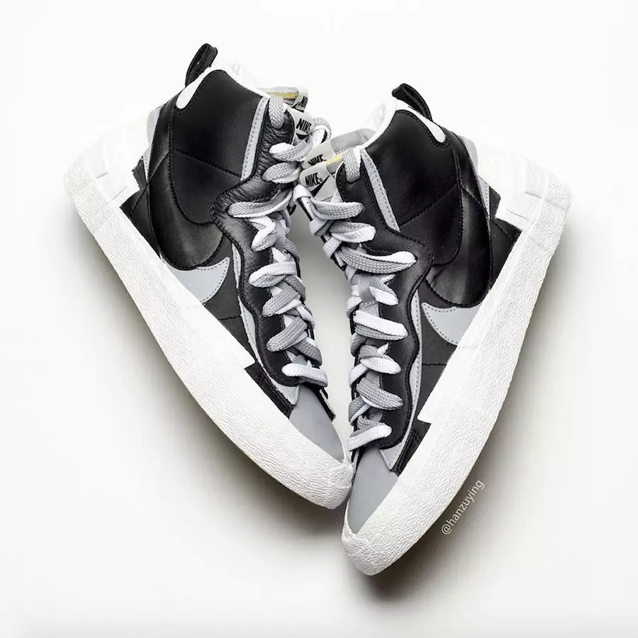 Sacai Nike Blazer Mid Black Gray White BV0062-002 Tarehe ya Kutolewa