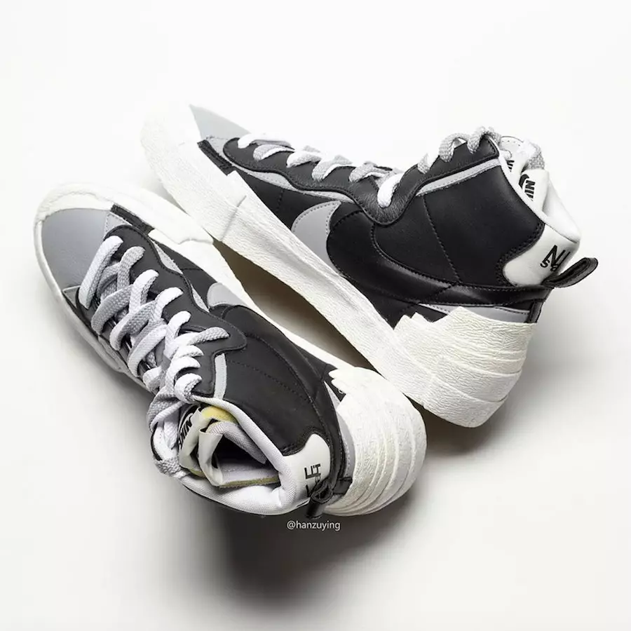 Sacai Nike Blazer Mid Black Grey White BV0062-002 Útgáfudagur