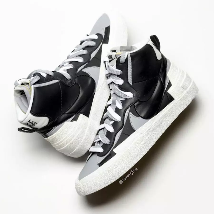 Sacai Nike Blazer Mid Black Grey White BV0062-002 Datum izdavanja