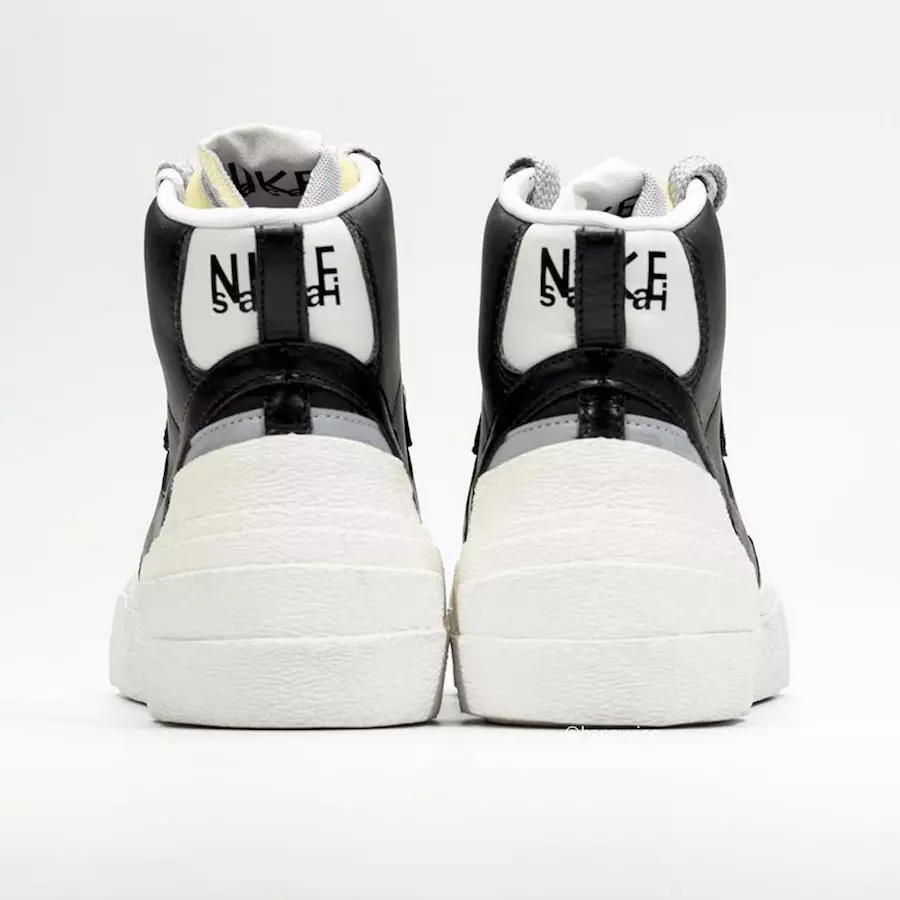 Sacai Nike Blazer Mid Black Grey White BV0062-002 תאריך יציאה