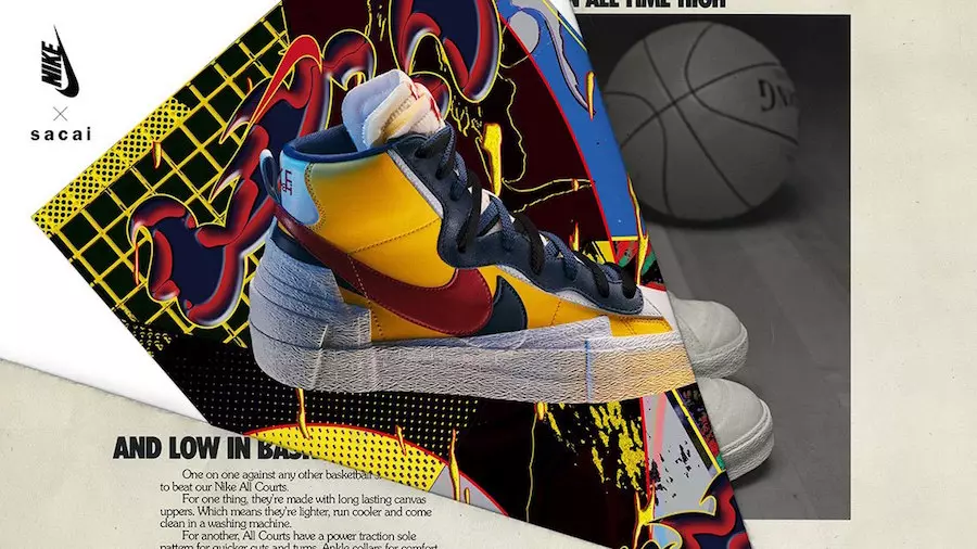 sacai Nike Blazer Mid Yellow Red Data de llançament