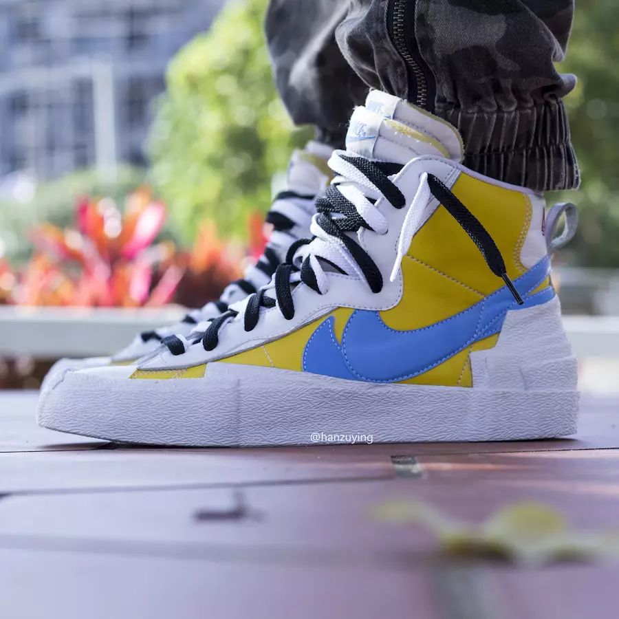 Sacai Nike Blazer Yellow Blue Release Date