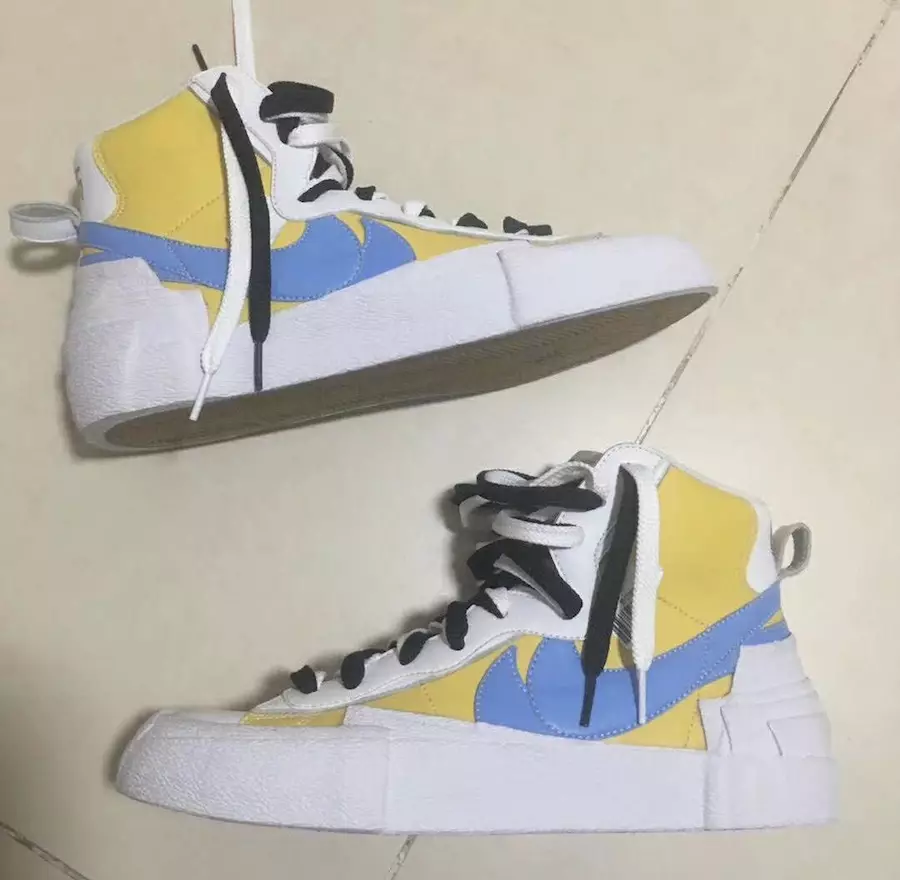 Sacai Nike Blazer Mid White Yellow Blue Release Date