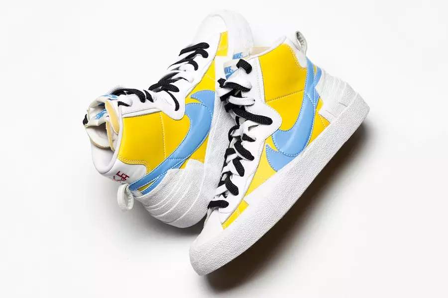 Датум на издавање на Sacai Nike Blazer Yellow Blue