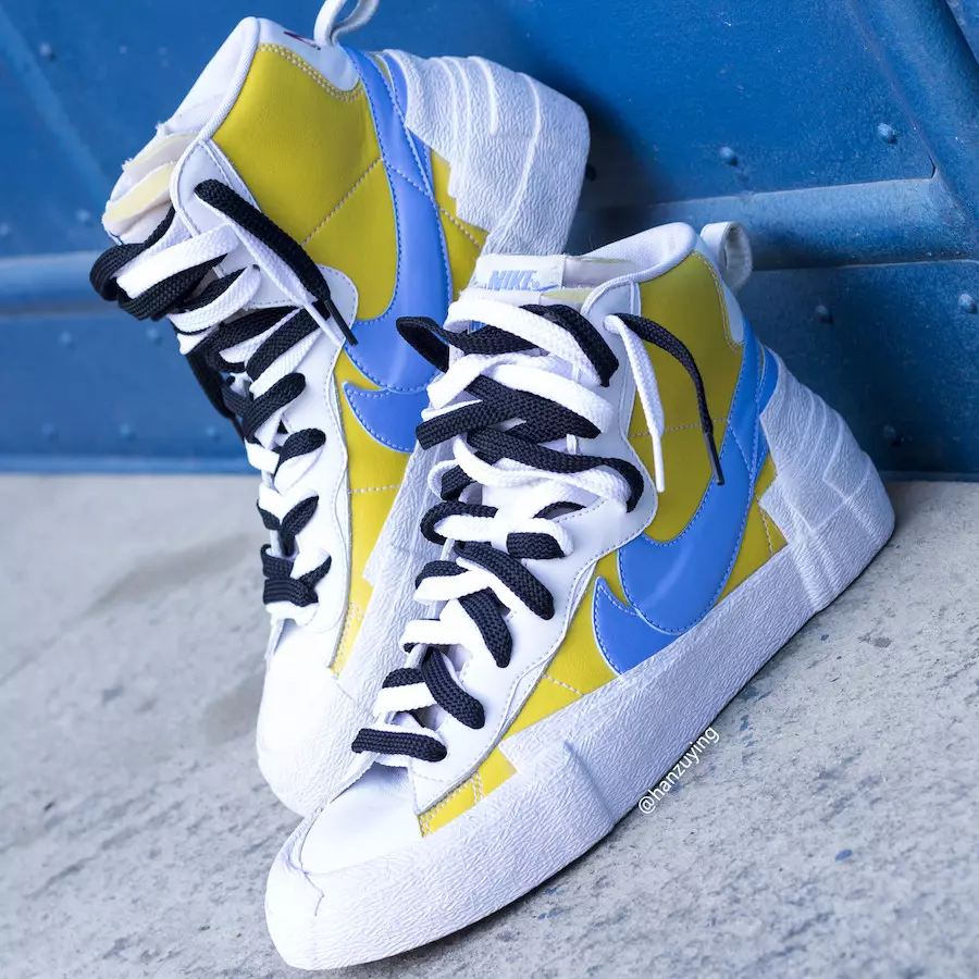 Sarı və Mavi rəngdə Sacai x Nike Blazer-ə ətraflı baxın 10647_8