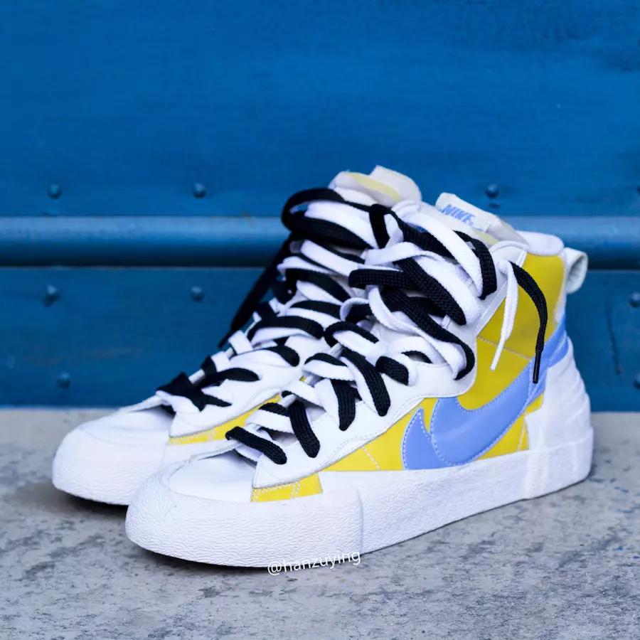 Sacai Nike Blazer Yellow Blue Release Date