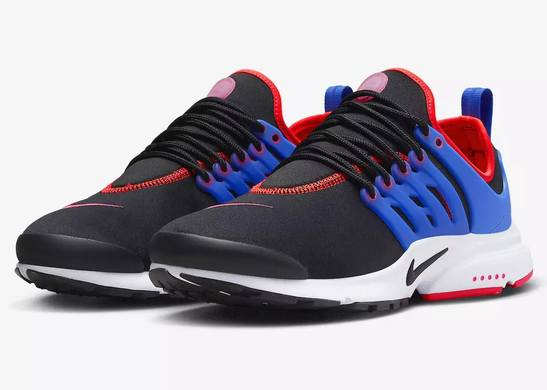 Šiame Nike Air Presto derina raudonos, mėlynos ir rožinės spalvos akcentus