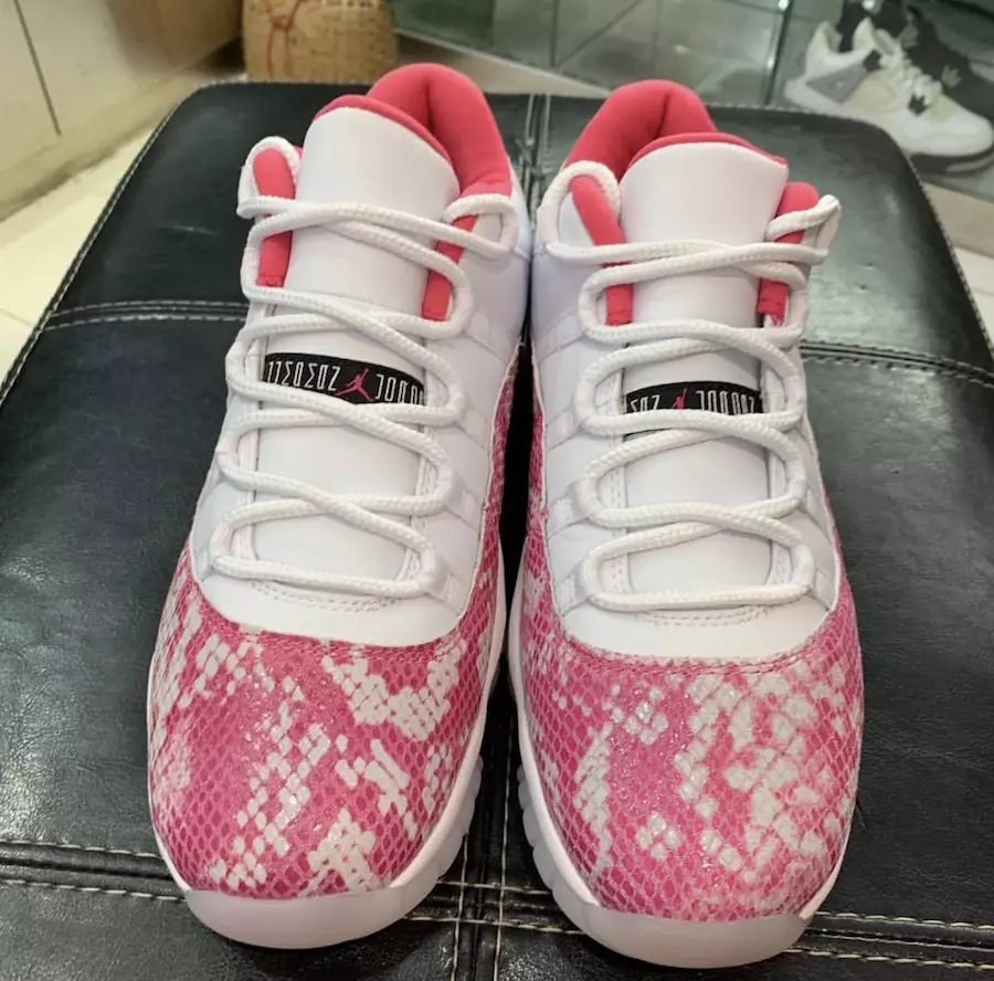 Aer Jordan 11 Íseal Pink Snake White Watermelon Black AH7860-106 Dáta Eisiúna