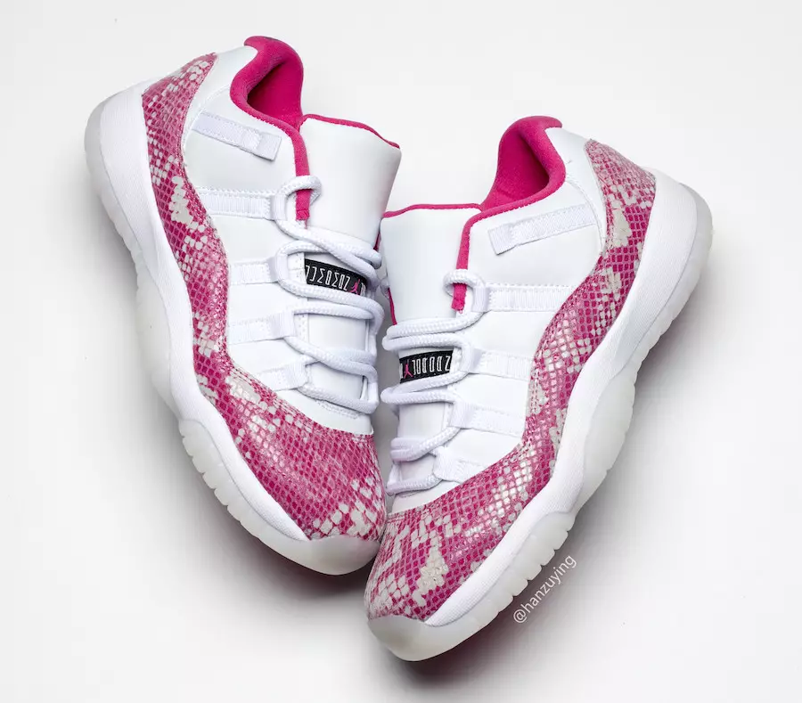 Air Jordan 11 Low Pink Snakeskin Shalqi i bardhë i zi AH7860-106 Data e publikimit