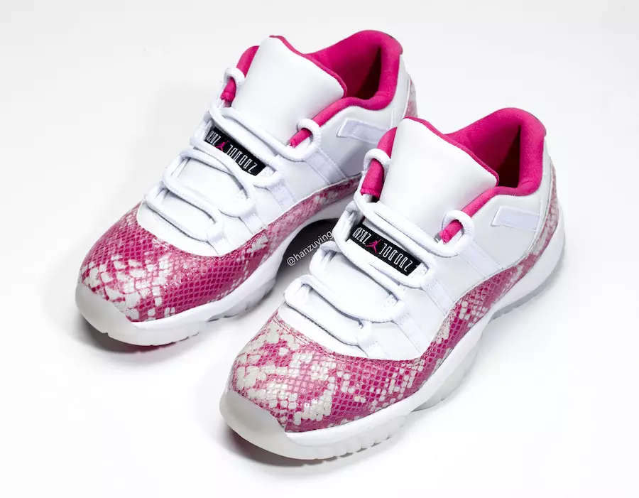 Air Jordan 11 Low Pink Snakeskin White Water Dưa hấu Đen AH7860-106 Ngày phát hành