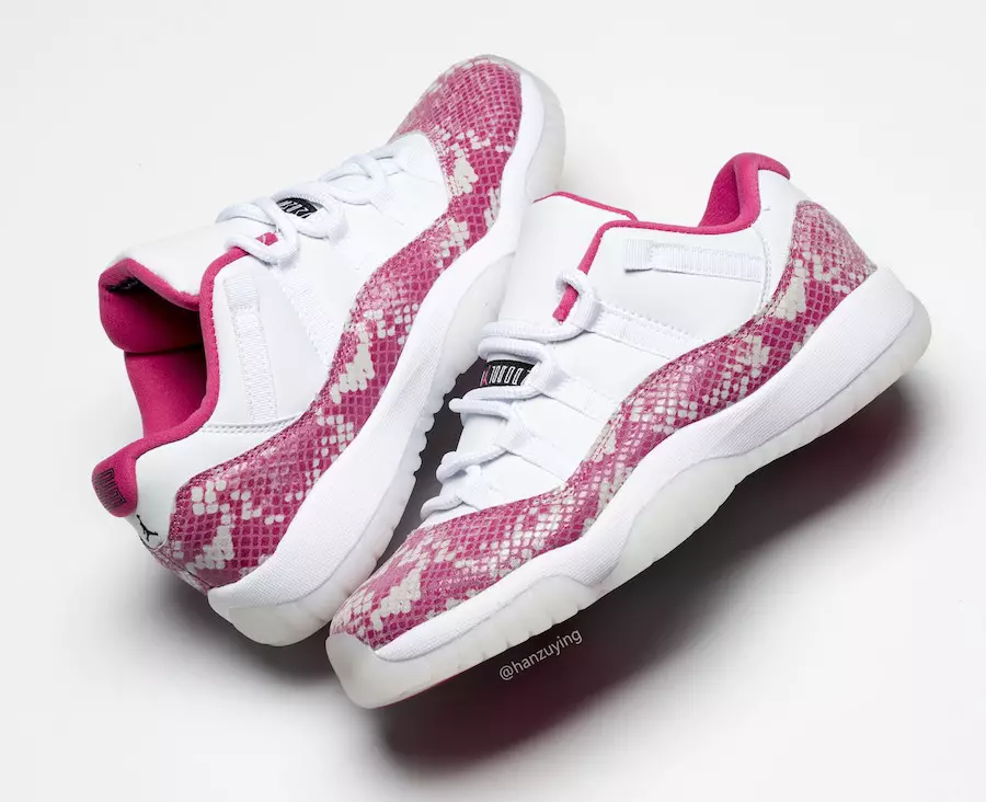 Aer Jordan 11 Íseal Pink Snakeskin Bán Watermelon Black AH7860-106 Dáta Eisiúna