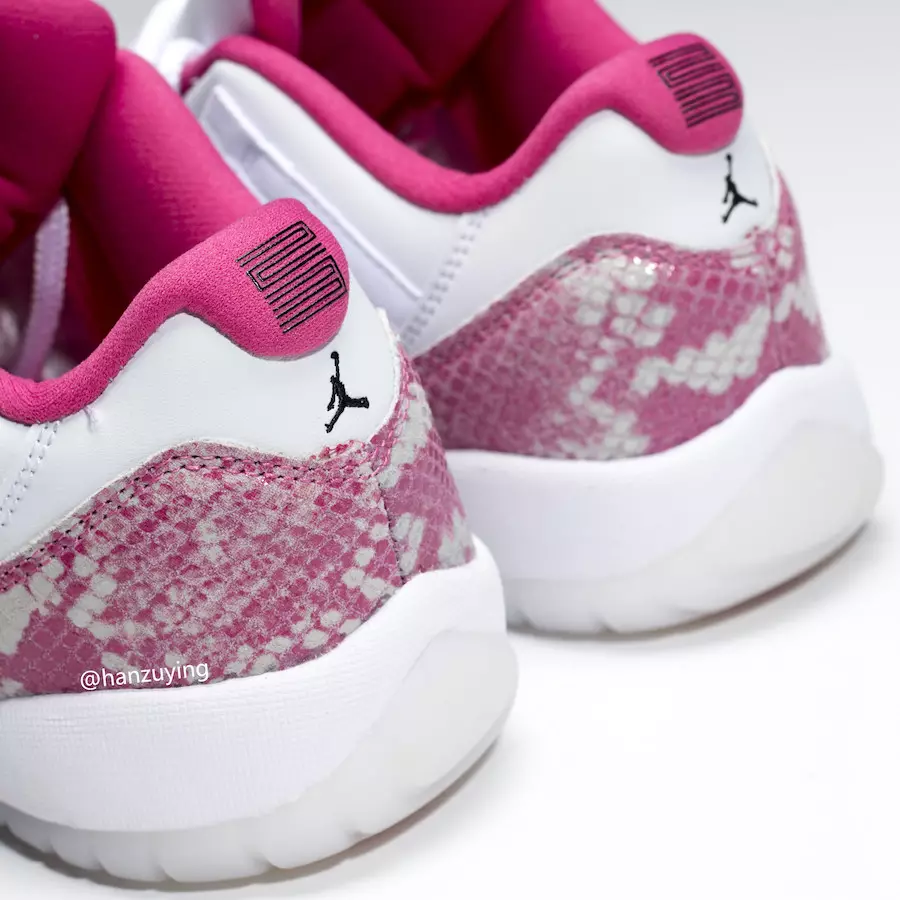 Aer Jordan 11 Íseal Pink Snakeskin Bán Watermelon Black AH7860-106 Dáta Eisiúna