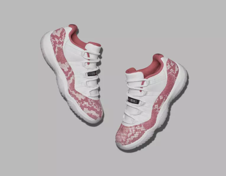 Air Jordan 11 Snakeskin Íseal Bán Bándearg AH7860-106 Dáta Eisiúna