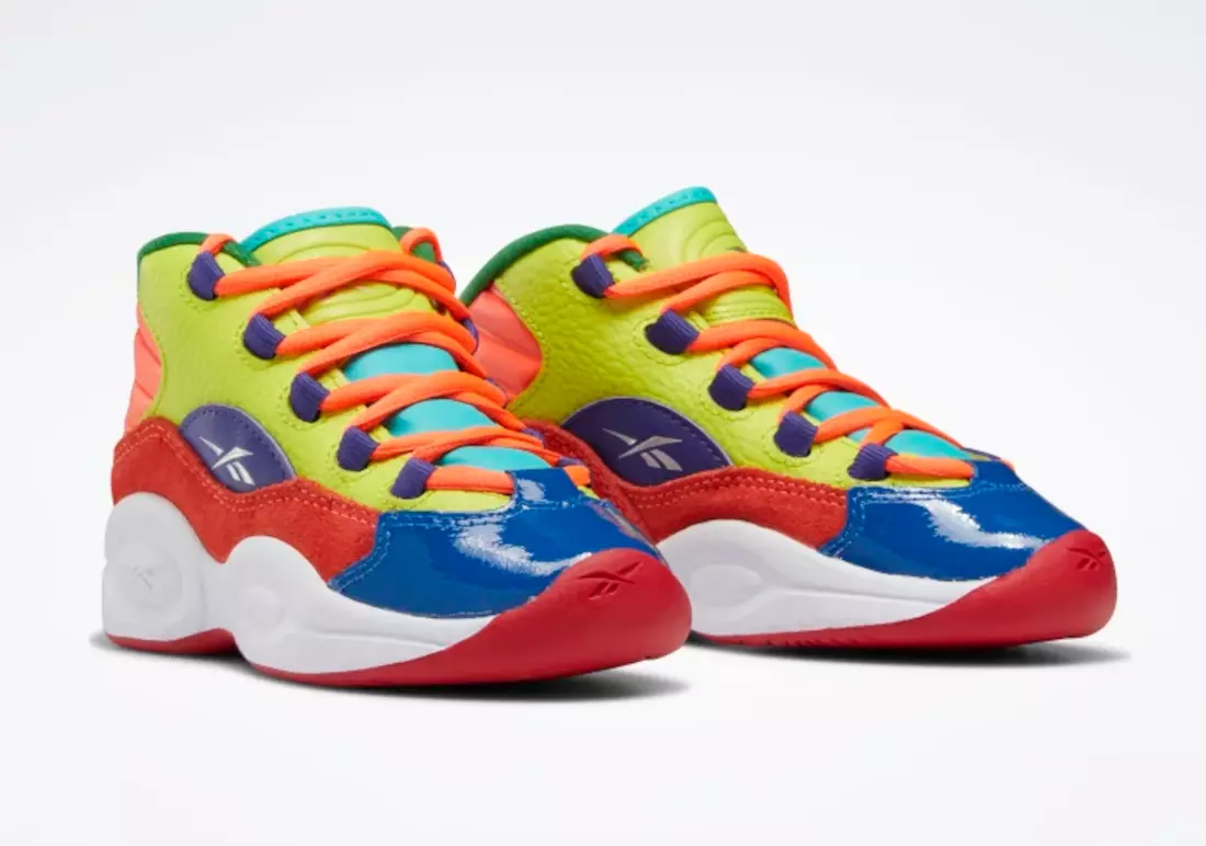 Reebok Question Mid PS Orange Flare Acid צהוב מודגש סגול HP3014 תאריך שחרור