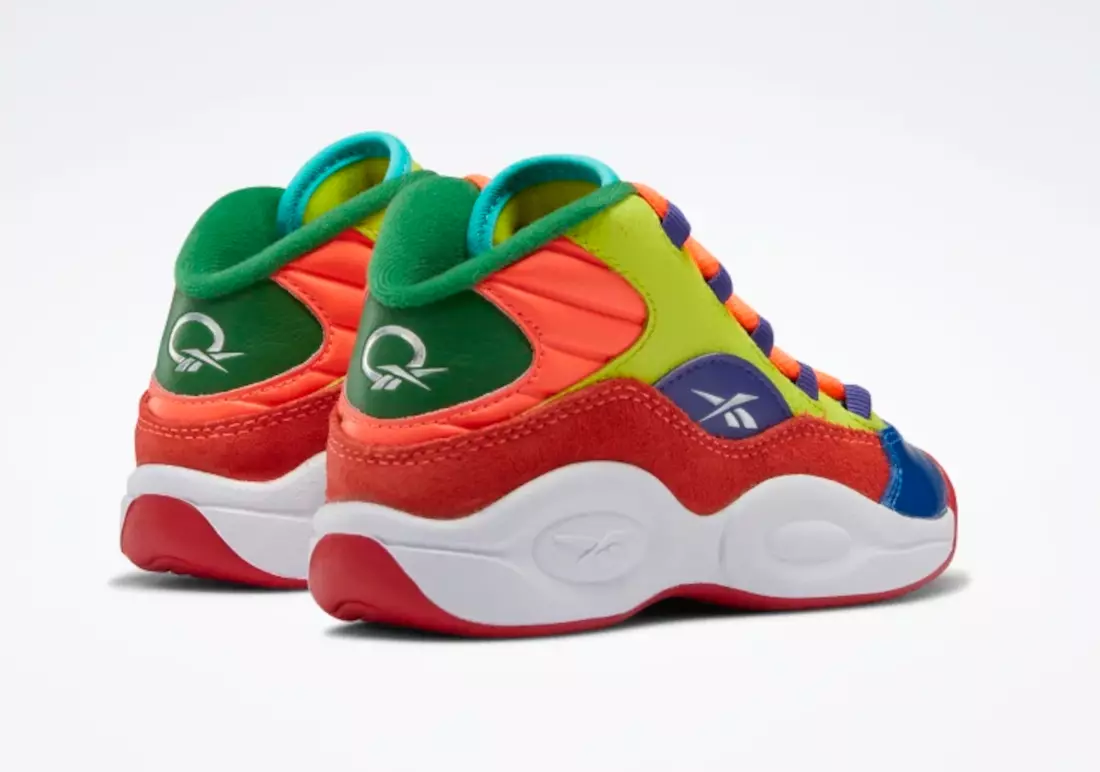 Reebok Question Mid PS Orange Flare Acid צהוב מודגש סגול HP3014 תאריך שחרור