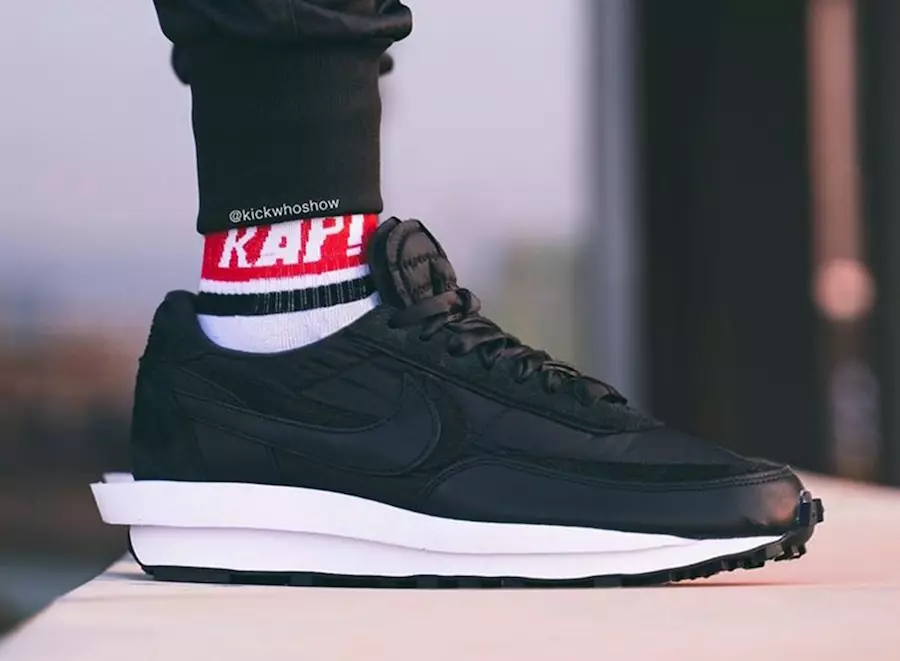 sacai Nike LDWaffle Black Nylon Suede Izdošanas datums