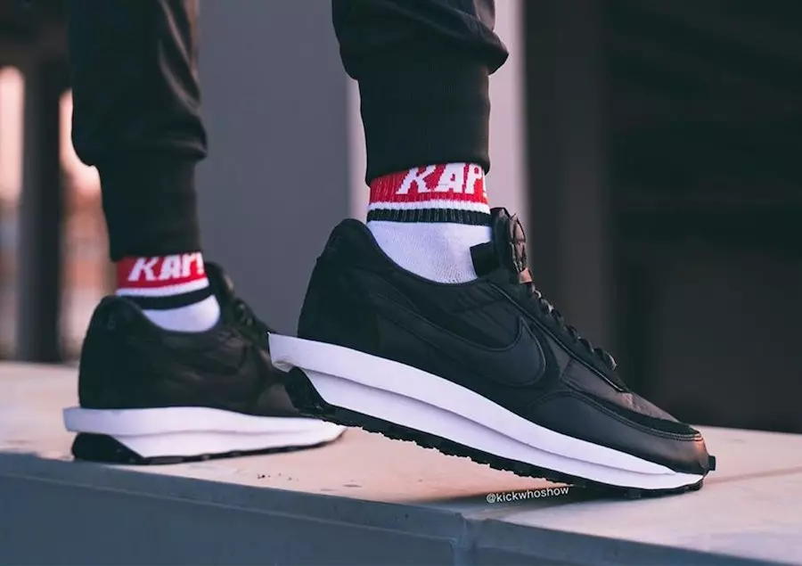 sacai Nike LDWaffle Black Nylon Suede Julkaisupäivä