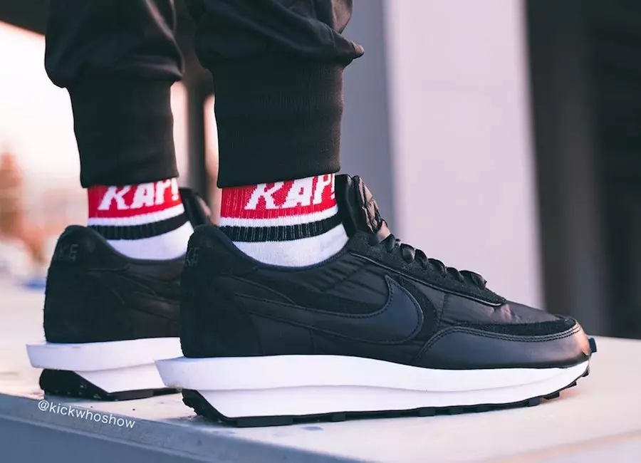 sacai Nike LDWaffle Black Nylon Suede Tarehe ya Kutolewa