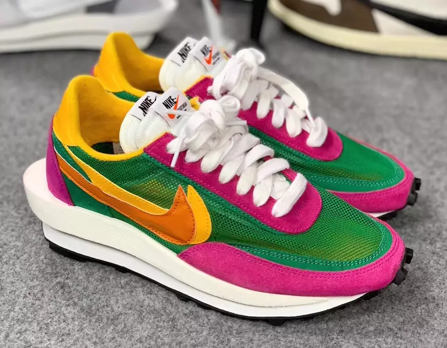 Sacai Nike LDV Waffle Green Pink Yellow BV0073-301 Išleidimo data