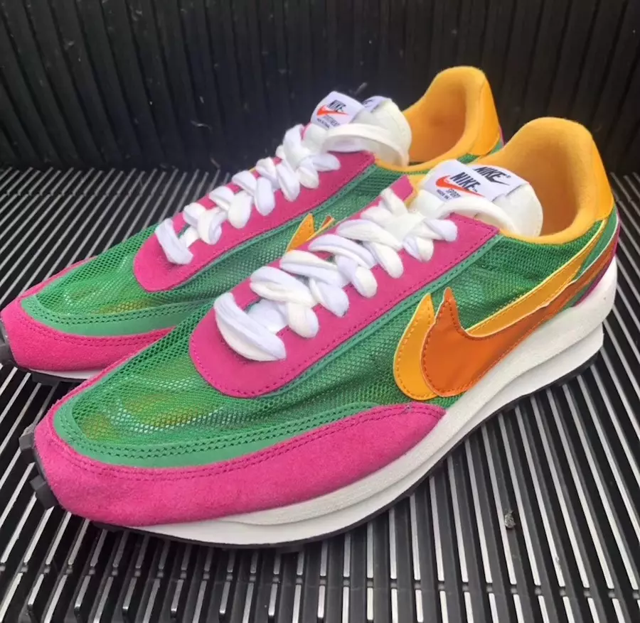 Sacai Nike LDV Waffle Green Pink Yellow BV0073-301 Санаи барориши