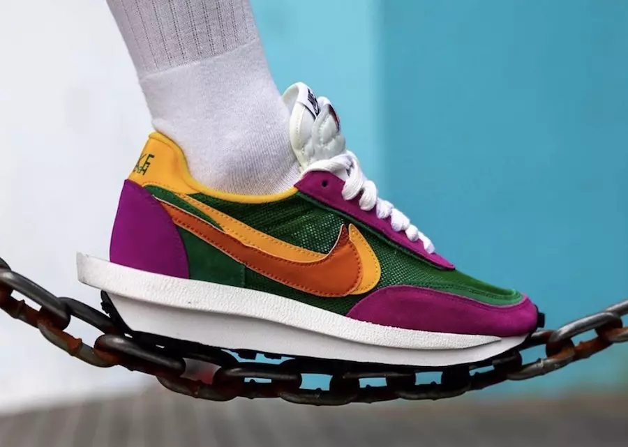 Sacai Nike LDWaffle Pine Green Clay Orange Del Sol BV0073-301 Izlaišanas datums uz kājām