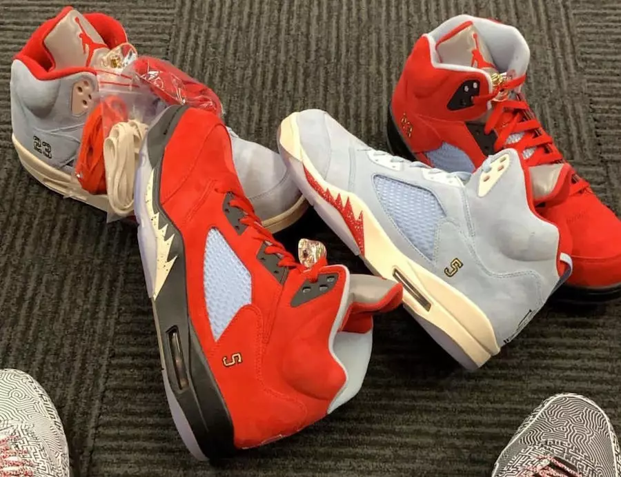 Trophy Sall Air Jordan 5 Universitéit Red Ice Blue Release Datum