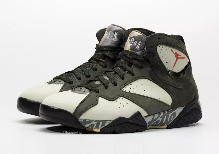 Patta Air Jordan 7 Icicle Sequoia River Rock Light Crimson AT3375-100 Útgáfudagur