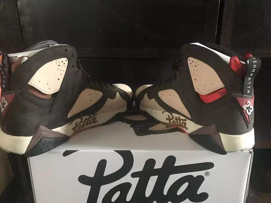 Patta Air Jordan 7 жарқыраған қатты қызыл барқыт қоңыр AT3375-200 Шығарылған күні