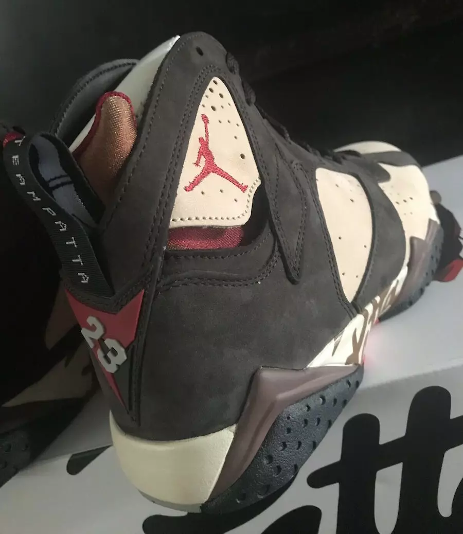 Patta Air Jordan 7 mirdzošs, izturīgs sarkans samta brūns AT3375-200 izlaišanas datums