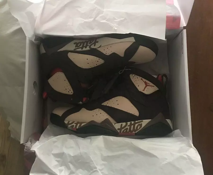 Patta Air Jordan 7 mirdzošs, izturīgs sarkans samta brūns AT3375-200 izlaišanas datums