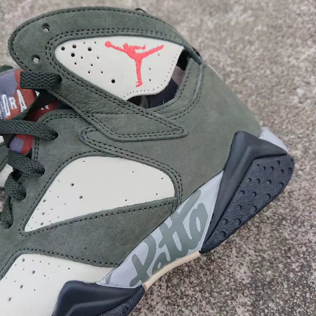 Patta Air Jordan 7 Icicle Sequoia River Rock Light Crimson AT3375-100 Releasedatum